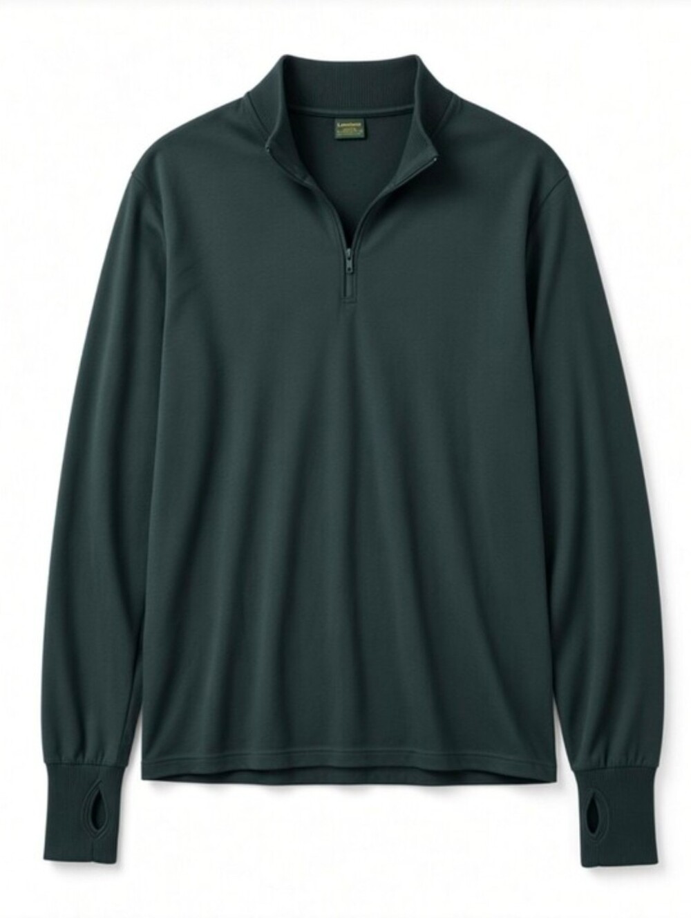 Cabelas Mens XL Green USA Made 1/4 Zip Thermal Pullover Sweatshirt Thumbholes